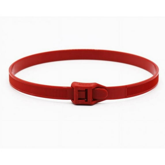 14" 120 LB Low-Profile In-Line Cable Ties (100/bag) - RED