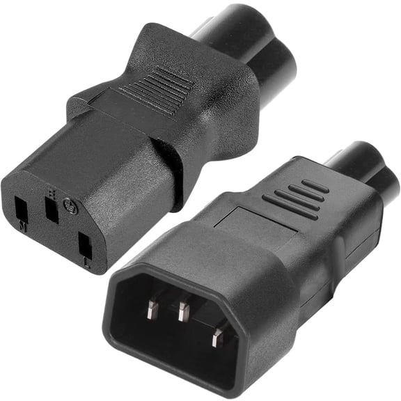 14/13 to 5/6 Clover-shaped power adapter, suitable for electric kettles, 3-pin male and female 320 250 10 plug socket connector converter, suitable for laptop monitors, 2 pcs