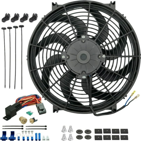 14-15 Inch 180w Electric Cooling Fan Thermostat Temperature Switch Wire Kit