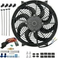 thumbnail image 1 of 14-15" Inch 180w Motor Electric Radiator Cooling Fan NPT Ground Thermostat Temperature Switch Kit, 1 of 7