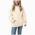 thumbnail image 1 of 14-15 Years Teen Girls Sweatshirt Hooded Pullover Boys And Girls Sweatshirt Winter School Hoodie Sports Hoodie Beige Hoodie, 1 of 5