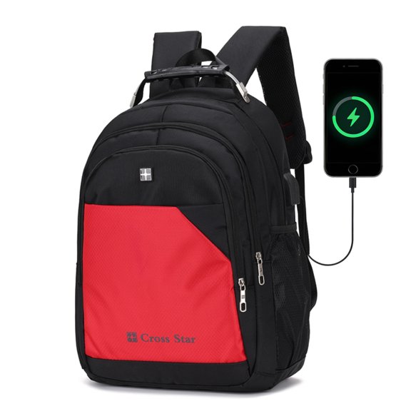 14/15 inch laptop backpack with USB charging, Oxford cloth backpack with combination lock and headphone jack