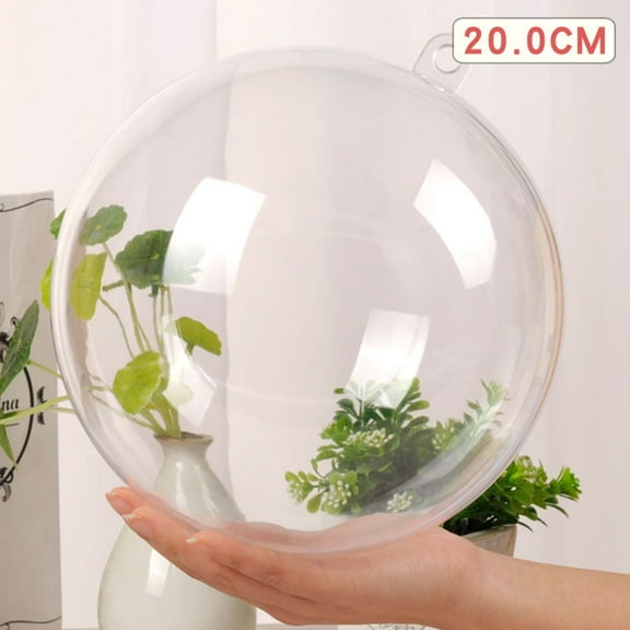 14/16/20Cm Clear Plastic Acrylic Craft Christmas Tree Ball Baubles Decor For Manual Wedding Christmas Party Home Decor