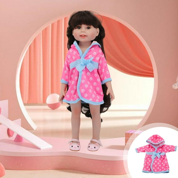 14-16 Inch Baby Doll Clothes Dress Outfits Headbands Accessories fits New Born 15-18 inch Baby Doll(Hot Pink)