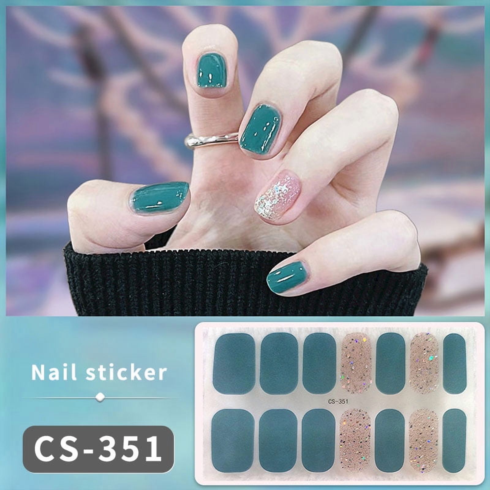 14/16Tips Full Cover Gradient Nail Stickers Multi Color Self Adhesive Slider No Need UV Lamp Cured Press ON Nail Decal