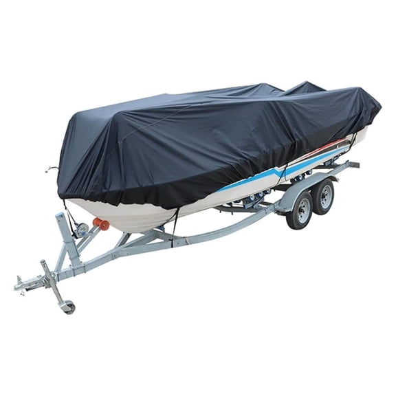 14-16ft Heavy Duty 210D Boat Cover Trailerable V-Hull Tri-Hull Runabouts Black