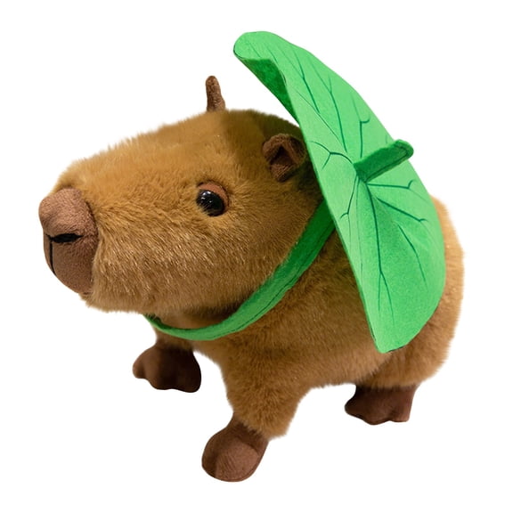 14.17" Capybara Plush Toy with lotus leaf on head – Cute Soft Capybara Stuffed Animal for Kids, Girls, and Fans – Kawaii Capybara Plush Gift for Birthday, Valentine’s Day or Room Decor