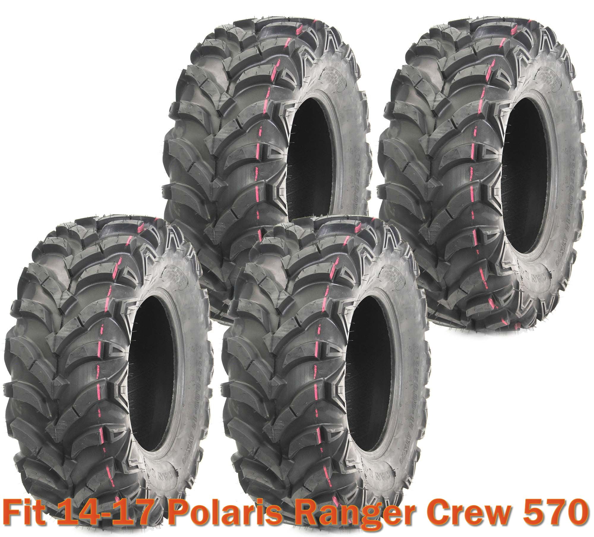Polaris Ranger Crew ATV Tires Set for 14-17 Four Wheelers, 25x10-12 ...