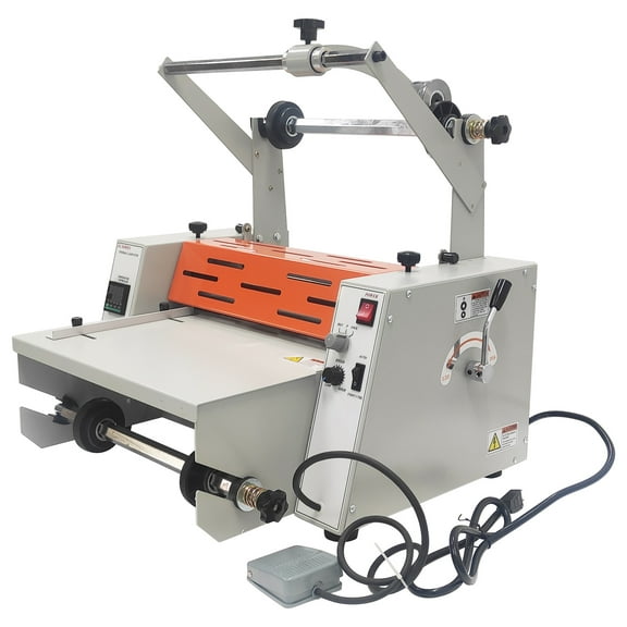 14.17" Steel Roller Thermal Laminator With Toothing Cutter Single Double-Sided Laminating Machine