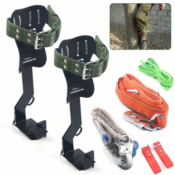 14.17 in Tree Climbing Spikes Set, Tree Climbing Gear Arborist with Safety Belt, Complete Trees Spikes Rock Climb Kit for Outdoor Jungle Survival Fruit Picking Hunting and Observation