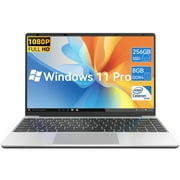 14.1in Windows 11 Pro Laptop, 8GB DDR4 256GB SSD Computer, Intel Celeron, 1920*1080 IPS Screen