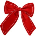thumbnail image 1 of 14.2" Large Velvet Christmas Bows – 3D Decorative Bowknot Ornaments for Tree, Wreath, Garland, Door, Fireplace & Wedding Décor, Elegant Holiday Bow Decoration Supplies Indoor Outdoor (Red White), 1 of 6
