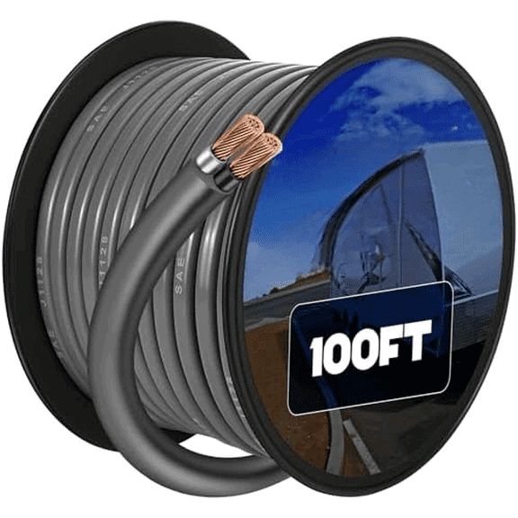 14/2 Trailer Wiring 100 ft Gray Jacketed Wire 14 Gauge 2Cable Brake Duplex Trailer Wire for Towing General Rewiring$$Tools & Hardware Other