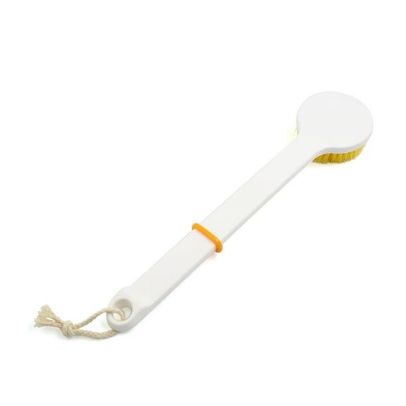 14.2" White Back Body Extra Long Handle Bath Brush for Shower Cleaning