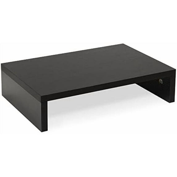 14.2 inch White Monitor Stand Riser, Wood Monitor Riser with Storage ...