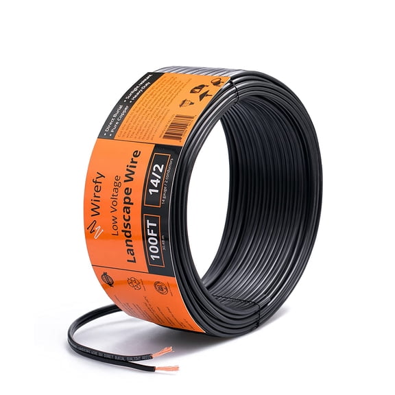 14/2 low voltage landscape cable 100 feet | low voltage landscape lighting cable | pure copper | outdoor direct burial | 14 gauge 2 conductor 100 feet