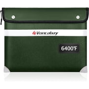 Fireproof Document Bag, 14.2" x 11" , 10-Layer Waterproof Money Bag with Reflective Strip, Fire-Resistant Safe Storage Pouch for A4 Documents, Cash, Passport, Jewelry, Green