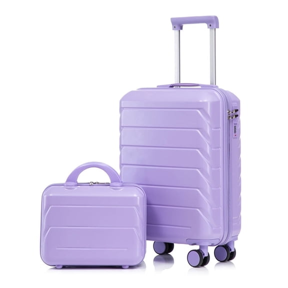 TheEshow 20 Inch Unisex Adult 2-Piece Hardside Luggage Sets with Combination Lock, Purple