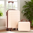 thumbnail image 1 of 14"/20" 2 pcs/set in ABS Spinner Wheel Luggage, with Combination Lock,14" Cosmetic Case, 1 of 13