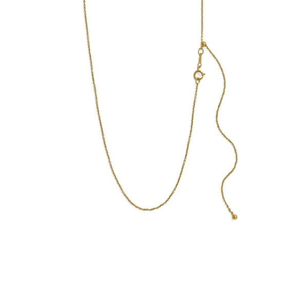 14/20 Gold Filled Adjustable Cable Chain 1.2mm a 3mm Slide Bead Spring-Ring Closure is Up to 22 Inch Chain Necklace for