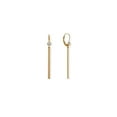 thumbnail image 1 of 14/20 Gold Filled Bar Drop With Cubic Zirconia Earrings 4mm Cubic Zirconia on Lever Hanging Length i Stud Earring for Wo, 1 of 2