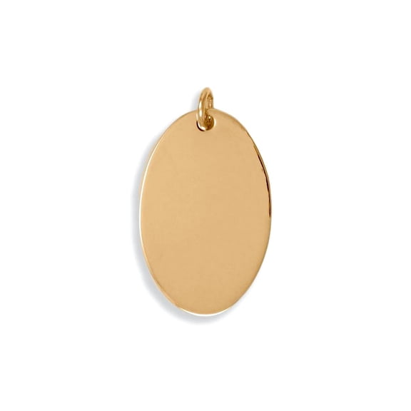 14/20 Gold Filled Engravable Oval Pendant Necklace Disk is 16.5mm X 30mm Pendant for Women