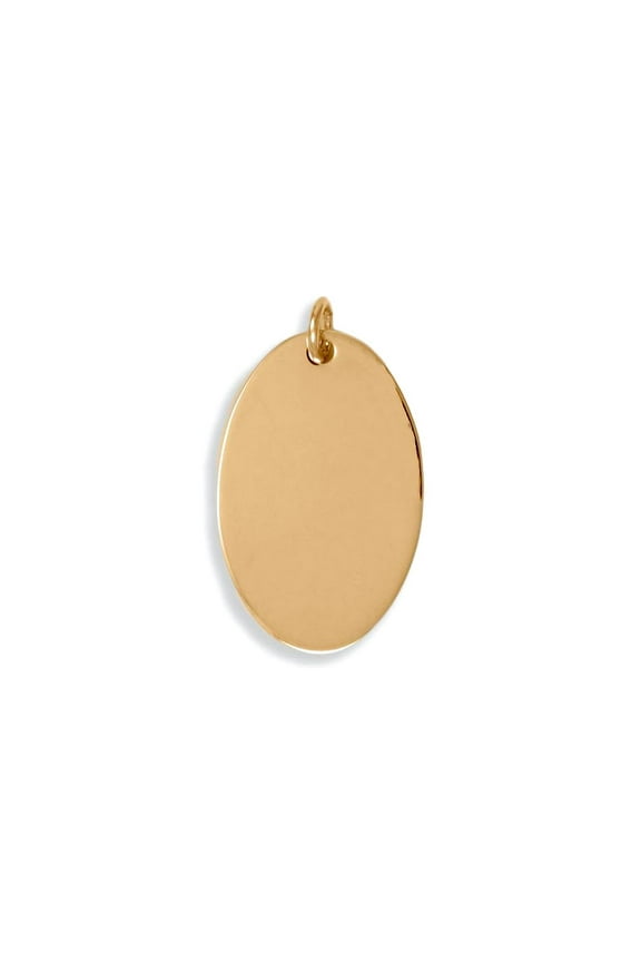 14/20 Gold Filled Engravable Oval Pendant Necklace Disk is 16.5mm X 30mm Pendant for Women