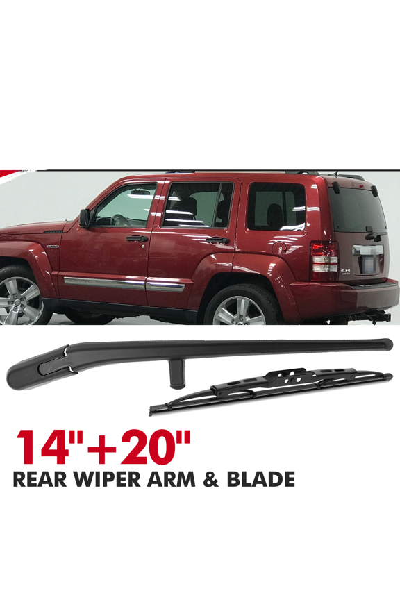 14"+20" Rear Windshield Wiper Arm & Blade Set Compatible With Jeep Liberty 2008 - 2012