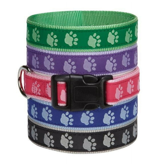 14-20 in. Two Tone Pawprint Dog Collar, Purple