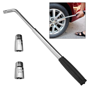 4-in-1 Telescoping Wheel Lug Wrench Set – 17mm 19mm 21mm 23mm, Extendable Handle