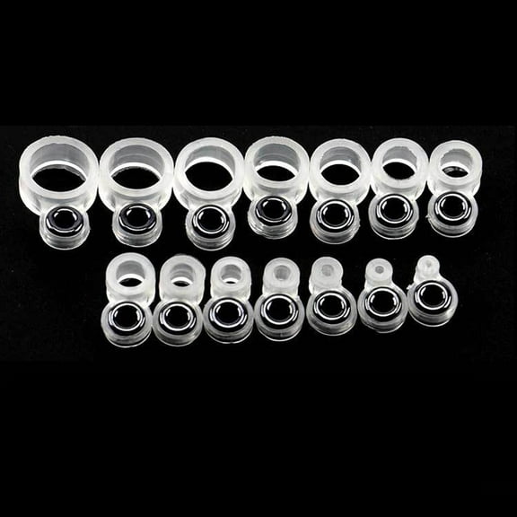 14/22Pcs Silicone Ceramic Fishing Rod Guides Kit With Wire Ring Tips For Rod Building And Repair Transparent White 14Pcs