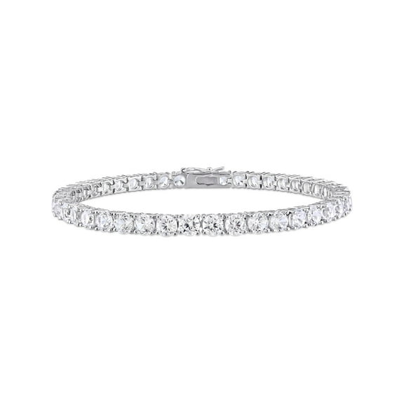 14.24 Carat (Ctw) Lab-Created White Sapphire Tennis Bracelet in Sterling Silver