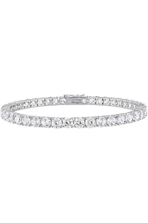 14.24 Carat (Ctw) Lab-Created White Sapphire Tennis Bracelet in Sterling Silver