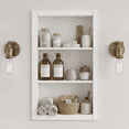 thumbnail image 1 of HAIDAIYA 14'' * 24'' Recessed Medicine Cabinet Wall Niche Wood, 3-Tier Bathroom Niche Insert for Drywall, in Wall Shelf Medicine Cabinets Replacement, for Living Room, Bathroom Storage, White, 1 of 7