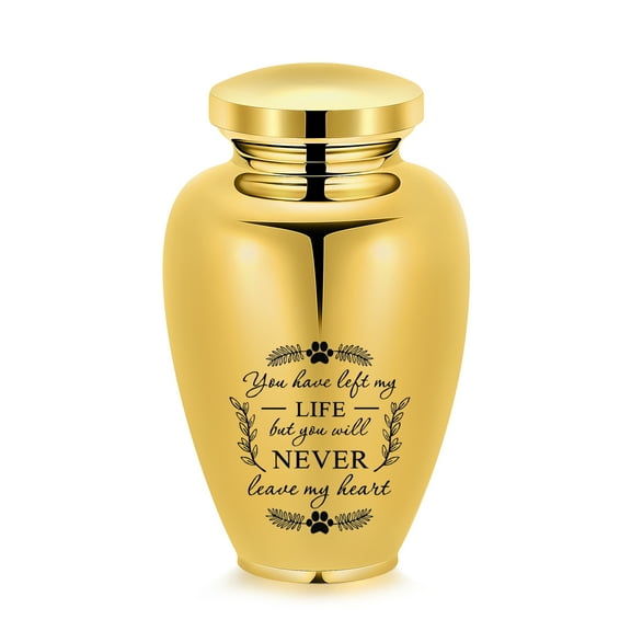 14*24cm Paw Prints Stainless Steel Keepsake Human Pet Urn for Cremation Ashes Large Capacity -You Have Left My Life But You Will Never Leave My Heart