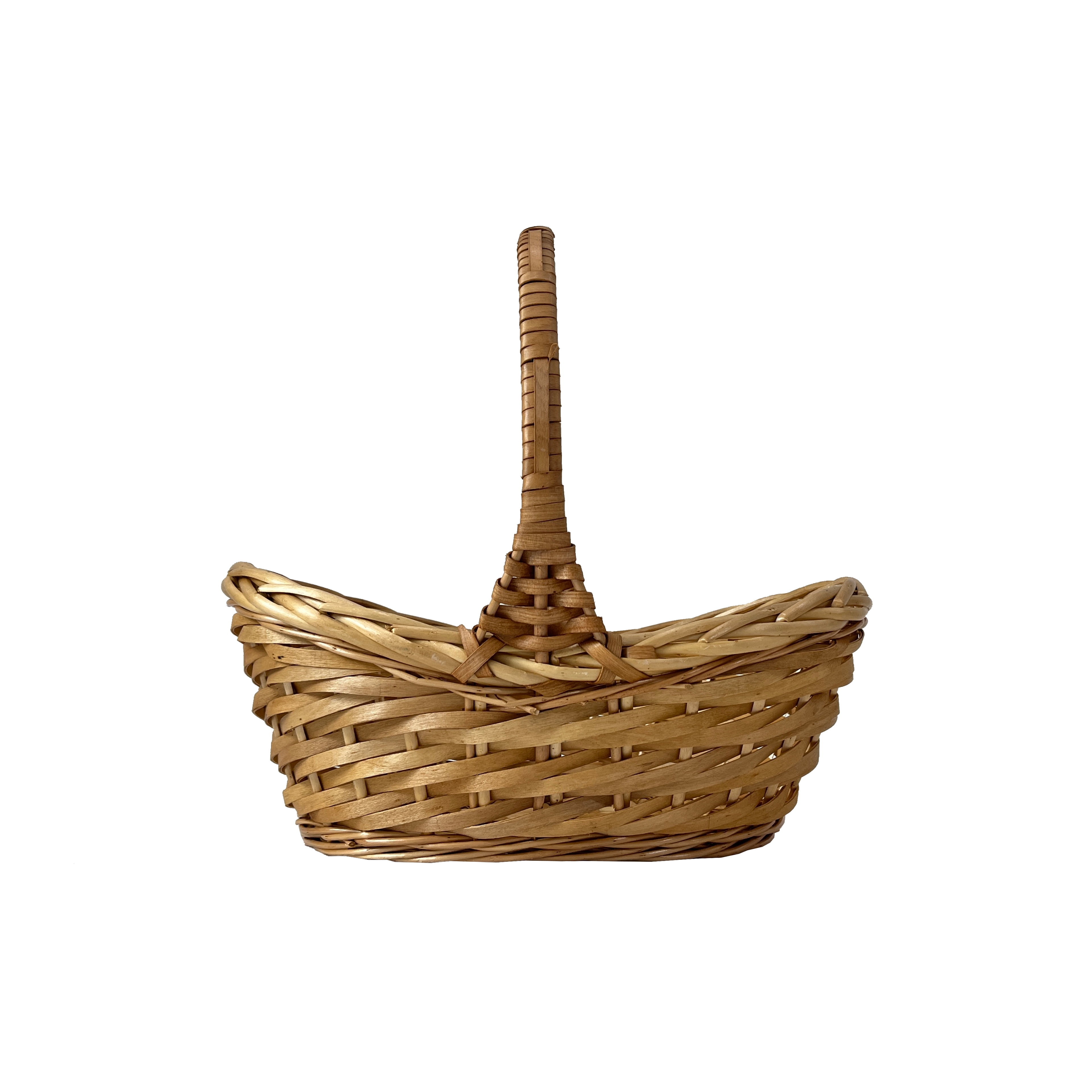 Natural Wicker Chipwood & Willow Basket with Handle