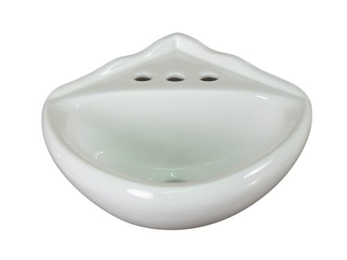 14.25'' ceramic corner wall mount bathroom sink