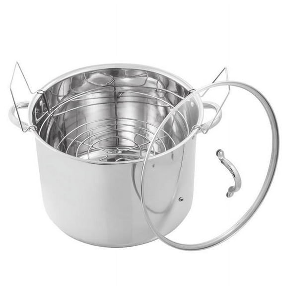 14.25 in. 21.5 qt. Stainless Steel Canner, Silver