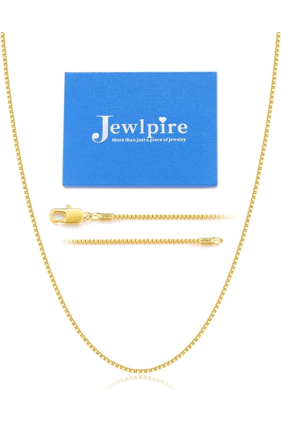 14-26 Inch Italian 1.3Mm 24K Gold Plated 925 Sterling Silver Box Chain Necklace For Women, Thin Women'S Chain Necklaces[o530]