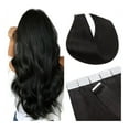14"26" Tape in Yaki Hair Extensions Human Hair 1b Black Straight Tape