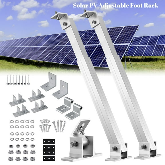14-26in Adjustable Solar Panel Mount Bracket with Mounting Foot Racket Kits for RV, Roof, Boat, and Off-Grid