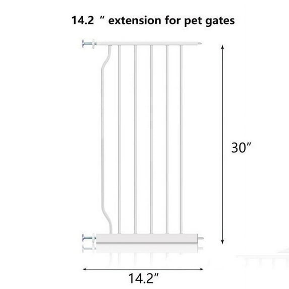 14.2inch Extensions for Extra Wide and Tall Baby Gate with Auto-Close and Hold-Open Features, Easy Walk Thru Indoor Safety Gate Extension Kit, Pet Gates Extension,Dog Gates Extension