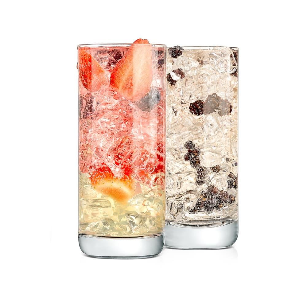 Obsidian Glassware Collins Glasses 14 Ounces - Seltzer Highball double  Cocktail Glass Set of 4, Tall Skinny Strait Up Glasses.