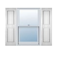 thumbnail image 1 of 14 3/4"W x 31"H Lifetime Vinyl, Standard Two Equal Panels, Raised Panel Shutters, w/Installation Shutter-Lok's & Matching Screws (Per Pair), Bright White, 1 of 16