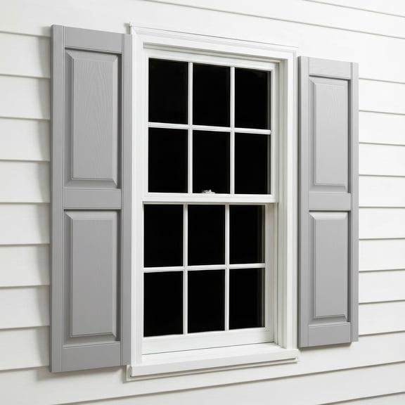 14 3/4"W x 47"H EverColor Raised Panel Shutters, w/Installation Shutter-Lok's & Matching Screws (Per Pair), Paintable