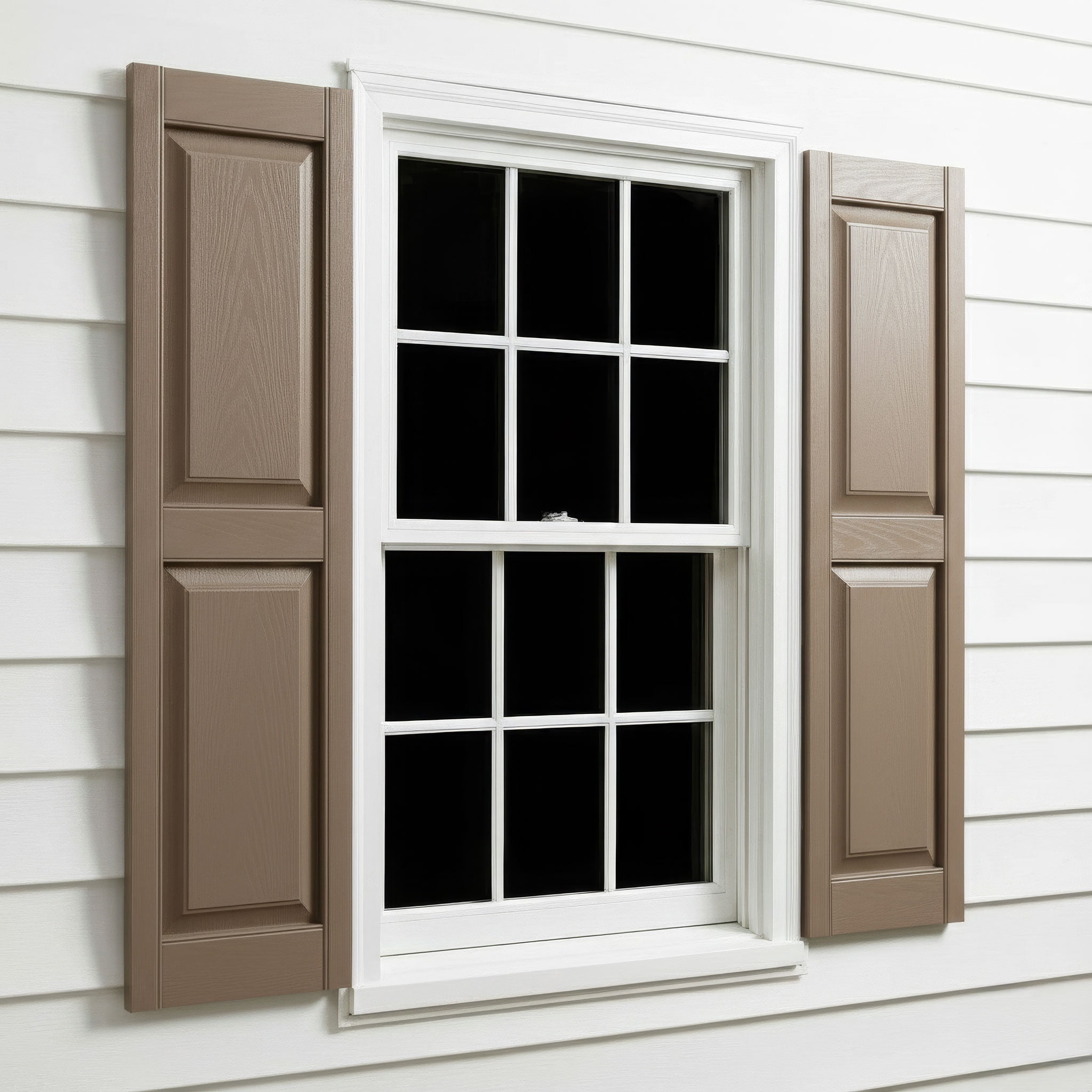 14 3/4"W x 55"H EverColor Raised Panel Exterior Vinyl Shutters, w