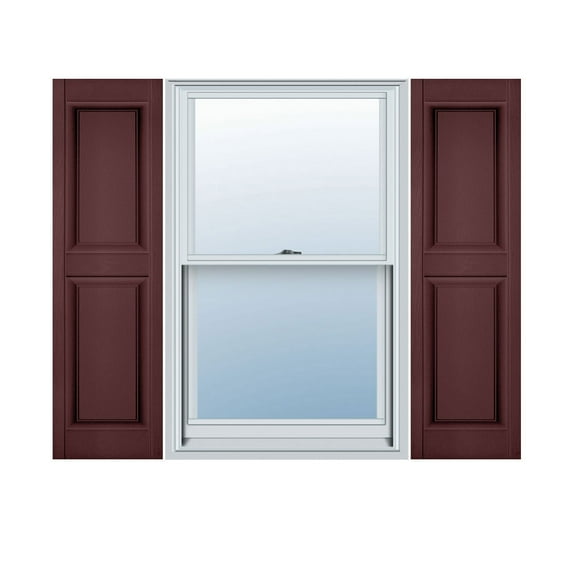 14 3/4"W x 67"H Mid-America Vinyl, Standard Size Williamsburg Double Panel Shutters, w/Installation Shutter-Lok's & Matching Screws, 167 - Bordeaux
