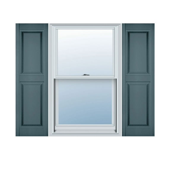 14 3/4"W x 75"H Mid-America Vinyl, Standard Size Williamsburg Double Panel Shutters, w/Installation Shutter-Lok's & Matching Screws, 004 - Wedgewood Blue