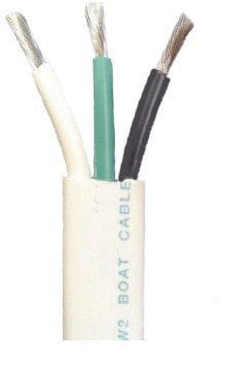 14/3 AWG Triplex Tinned Marine Wire, Black/Green/White 50 Feet ...