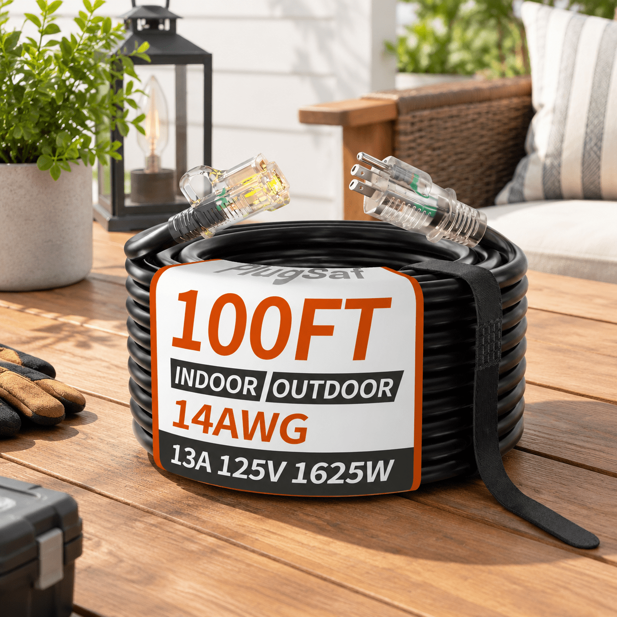 Slippers Heavy 14/3 Gauge 100 Ft Extension Cord Outdoor Heavy Duty - Walmart.com